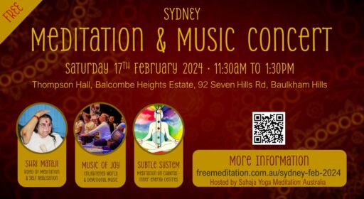 Sydney Sahaja Yoga Meditation & Music Concert – Sat 17th Feb 2024