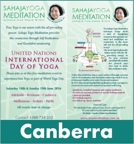 Canberra Meditation World Yoga Day