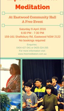 Experience True Meditation in Sydney, Saturday 9th April