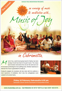 Evening of Music & Meditation in Sydney, Friday 12th February