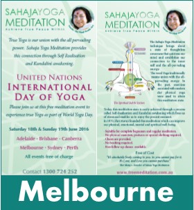 Melbourne Meditation World Yoga Day