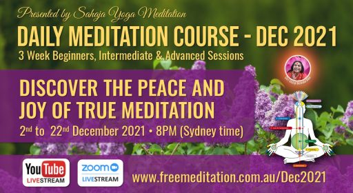 Starting today! 3-Week Daily Meditation Course